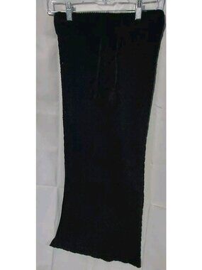 Hunter & Brown Womens Size Small Crochet Maxi Skirt Black Slit Lined Boho